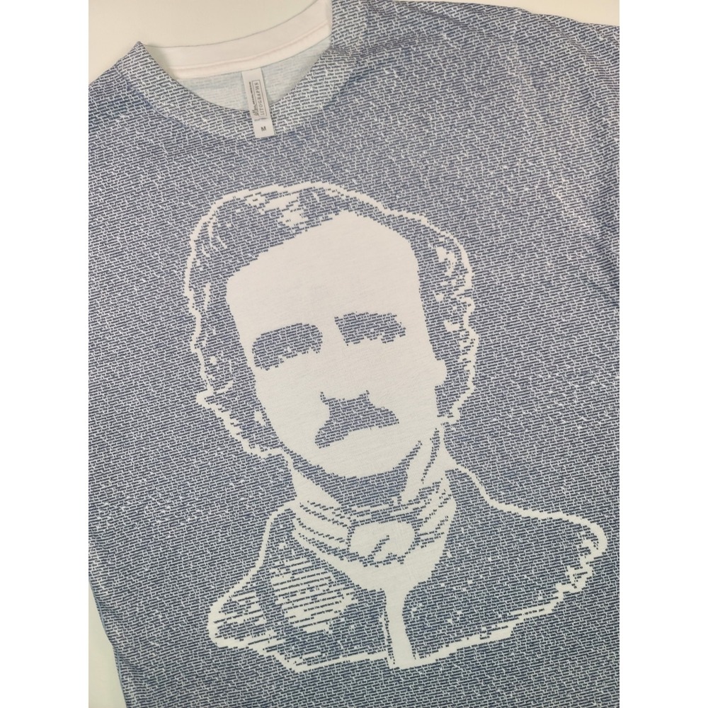 Litographs Edgar Allan Poe Text Portrait Graphic T Shirt Medium
